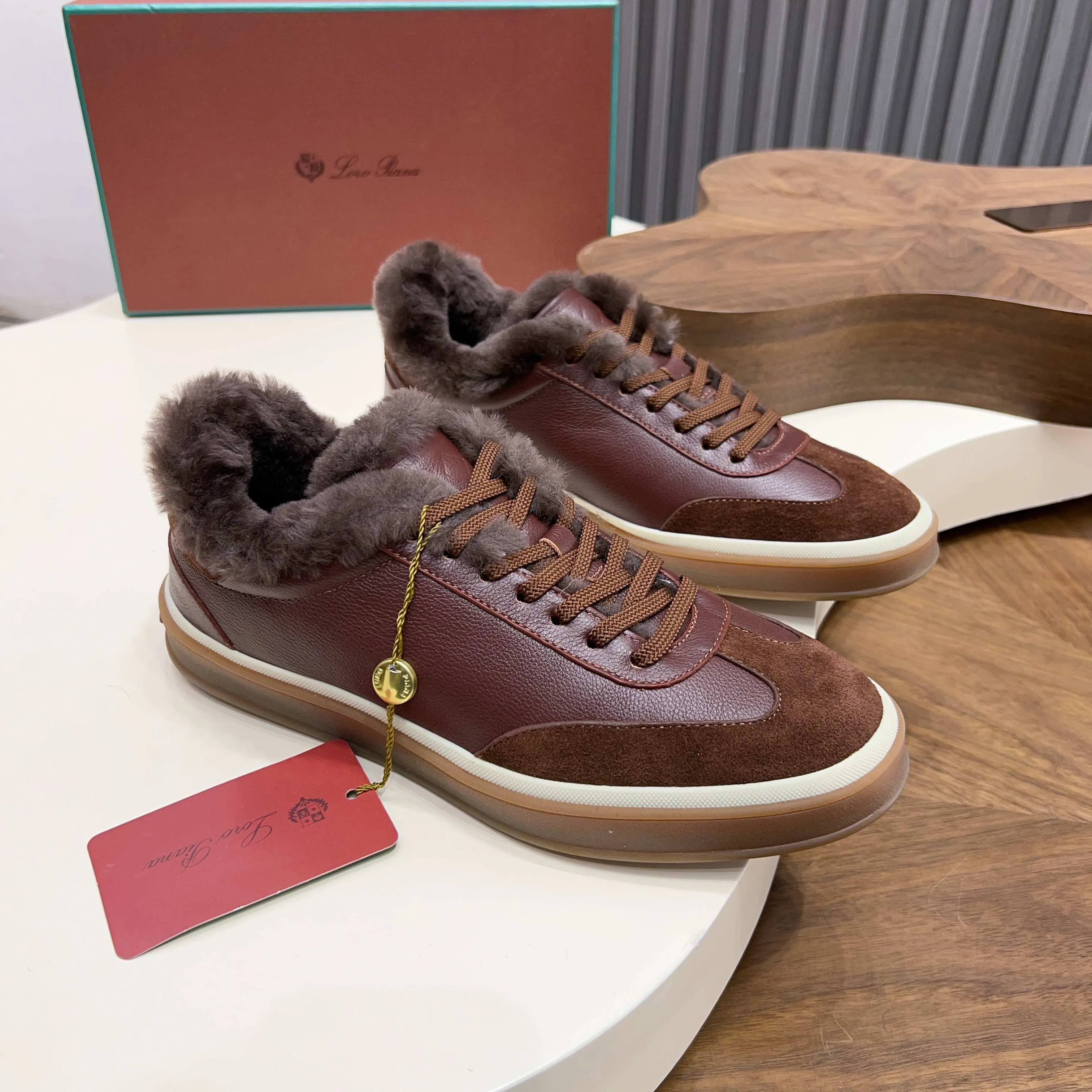 💰740 Loro Piana - Classic casual wool shoes, men's lace-up casual shoes and sneakers, high-quality lightweight and comfortable fabrics, suitable for outdoor leisure, the color is young and energetic, and it looks great with sportswear or casual suits! Code number: 39-44 (45, 46, can be customized)